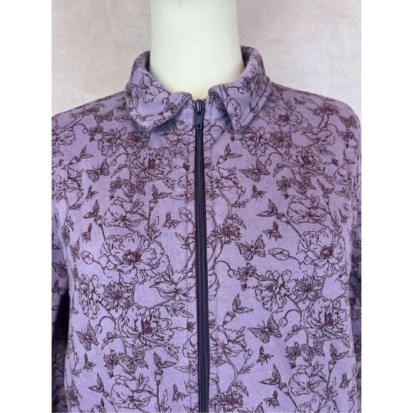 Purple Floral Cotswold Jacket Zip Front - Picture 3 of 6